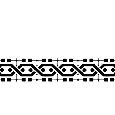 Abstract Geometric Pattern Black Border on White Background