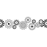 Gear Mechanism Pattern on White Minimalist Engineering vector