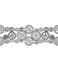 Line Art Gears and Cogs Mechanical Abstract Illustration vector