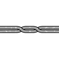 Minimalist Line Art Interwoven Black Stripes on White, Abstract vector