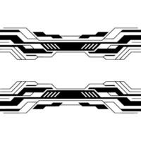 Abstract Futuristic Tech Elements in Black White, Background vector