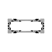Art Deco Rectangular Border on White, vector