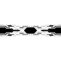 Tech Interface Minimalist Circuitry Banner on White vector
