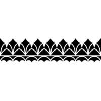 Decorative Black White Pattern Border, Minimalist vector