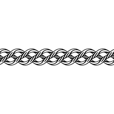 Intertwined Rope Border Black and White Element