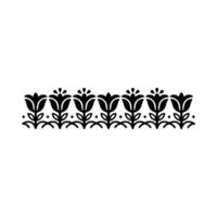 Black Floral Border , Minimalist, Repeating Pattern vector