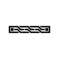 Abstract Geometric Border Element Black on White vector