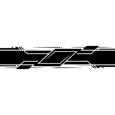 Abstract Geometric Black Stripe on White Background