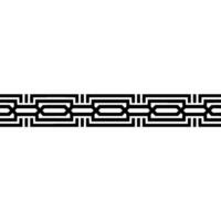 Geometric Border Black Chain Pattern on White Background vector