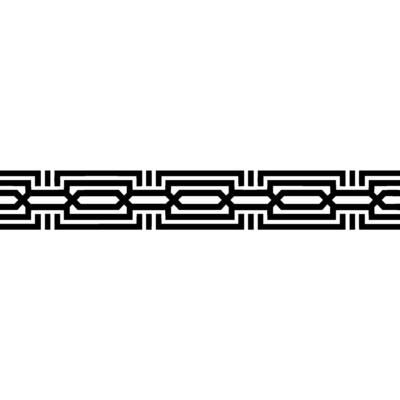 Geometric Border Black Chain Pattern on White Background