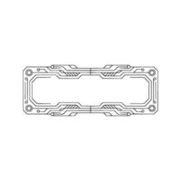 Tech Frame Outline Modern Digital Interface Element on White Background vector