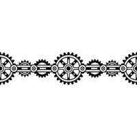 Mechanical Gears Border Steam Punk Machine Elements Seamless Background vector
