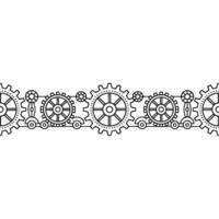 Simple Gear Mechanism Border Black and White, Engineering, Technology Background vector