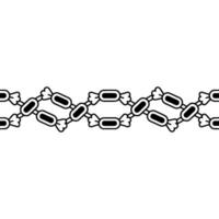 Candy Chain Pattern, Minimalist Black and White vector