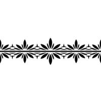 Elegant Floral Border, Black and White Pattern on Cream Background vector