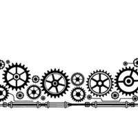 Mechanical Gears and Pipes Illustration on a Gradient Background vector