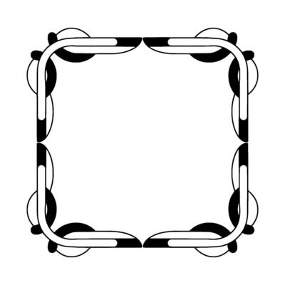 Minimalist Deco Frame Geometric Black and White Border