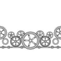 Mechanical Gears in a Line Industrial , Technology, Background vector