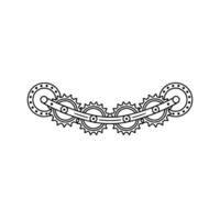Minimalist Gear Chain , Mechanical Cogwheel , Illustration. vector