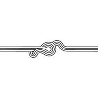 Minimalist Abstract Knot Black Lines on White Background vector