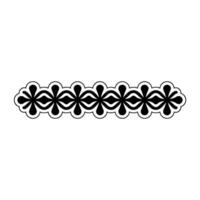 Minimalist Black Floral Border Element on White Background vector