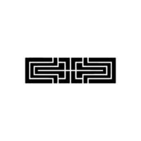 Minimalist Geometric Black White Abstract Pattern vector