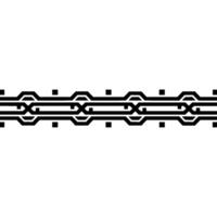 Black Geometric Chain Border on White Background vector