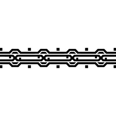 Black Geometric Chain Border on White Background