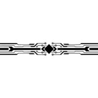 Tech Circuitry Border Element Geometric Black White vector
