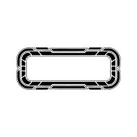 Geometric Tech Frame Black on White, Minimalist vector