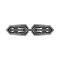 Abstract Tech Connection Symmetrical Arrow on White vector