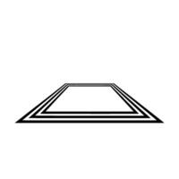 Geometric Black Lines on White Background Perspective Abstraction vector