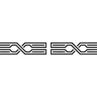 Geometric Braided Lines Black and White Abstract vector