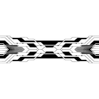 Futuristic Tech Circuit Black and White Abstract Background vector