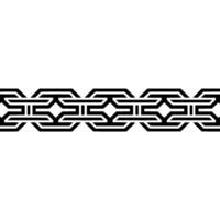 Geometric Chain Border in Black on White, Minimalist vector