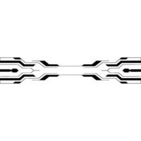 Futuristic Tech Circuit Minimalist Black White Illustration vector