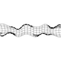 Abstract Grid Pattern Wavy Lines, Minimalist Black White vector