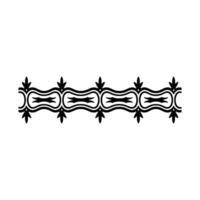 Black Ornamental Border on White Background, Seamless Pattern vector