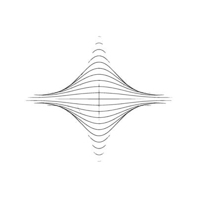 Abstract Geometric Line Art Symmetric D Form on White Background