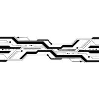 Abstract Tech Circuitry Minimalist Black Lines on White Background vector