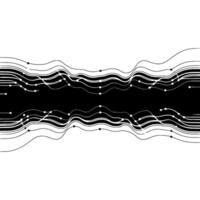 Abstract Black and White Wave Lines With Dots vector