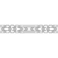 Geometric Braided Border on White Background, Minimalist vector