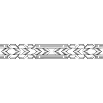 Geometric Braided Border on White Background, Minimalist