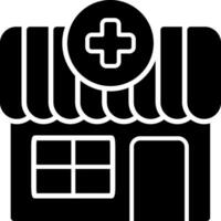 Pharmacy Store Solid Black Icon vector