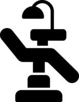 Dentist Chair Solid Black Icon vector