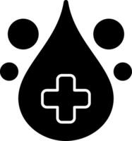 Blood Drop Solid Black Icon vector