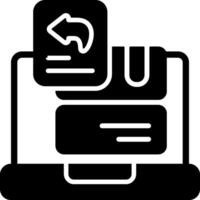Return Policy Solid Black Icon vector