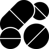 Cure Pills Solid Black Icon vector