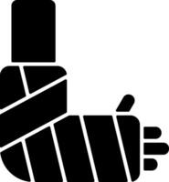 Broken Arm Solid Black Icon vector