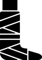 Broken Leg Solid Black Icon vector